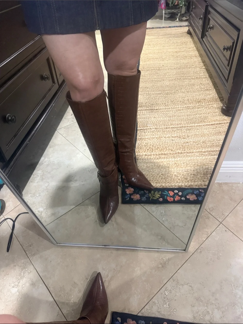 Forever 21 Brown Pointed Toe Over-The-Knee Boots